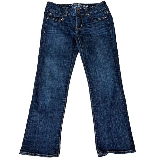 American Eagle Women’s Dark Wash Skinny Crop Jeans Size 0 - Picture 1 of 7